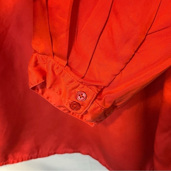 Crown & Ivy, Red Ruffled V Neck, Long Sleeve Blouse, 2X - Picture 8 of 9